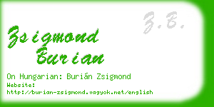 zsigmond burian business card